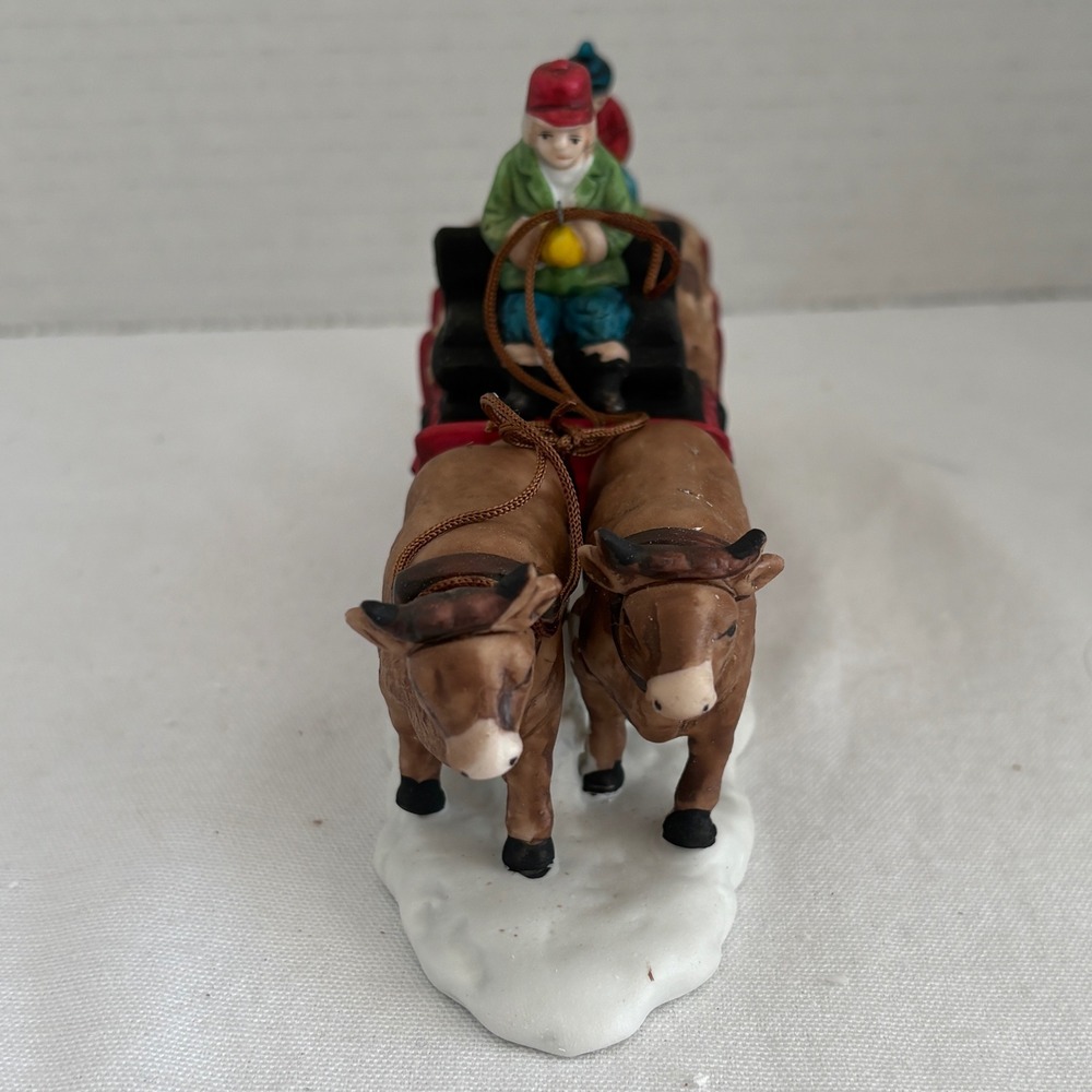 Department 56 Heritage Village Ox Sled Porcelain Figurine 5951-0 Vintage Box - Picture 7 of 11